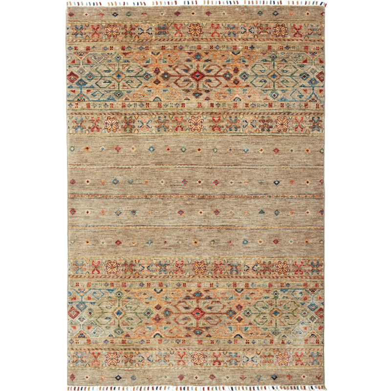 Tappeto Rubin Pakistan Astratto Beige Ruggine Terracotta Blu
