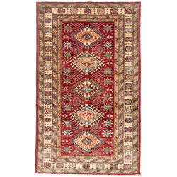Tappeto Kazak Fine Pakistan Astratto Rosso Bordeaux Beige Bl