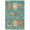 Tappeto Tribal Pakistan Astratto Turchese Rosso Arancio Gial