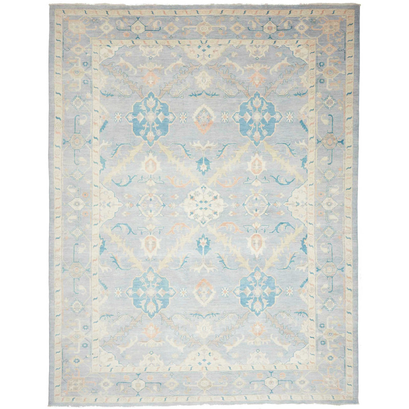 Tappeto Malka Pakistan Floreale Azzurro Chiaro Grigio Blu Tu