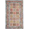 Tappeto Kilim Afghanistan Astratto Blu Celeste Arancio Terra