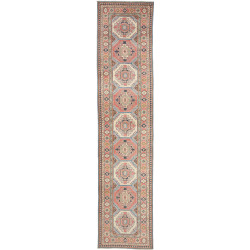 Tappeto Kazak Afghanistan Astratto Crema Terracotta Blu Scur