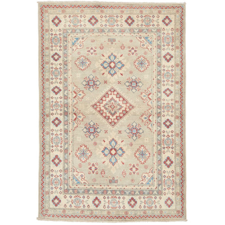Tappeto Kazak Afghanistan Geometrico Grigio Verde Rosso Blu