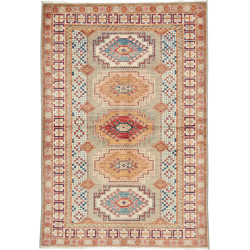 Tappeto Kazak Fine Pakistan Astratto Grigio Verde Salvia Ros