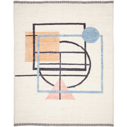 Tappeto Gabbeh Marrakech Pakistan Astratto Bianco Crema Blu