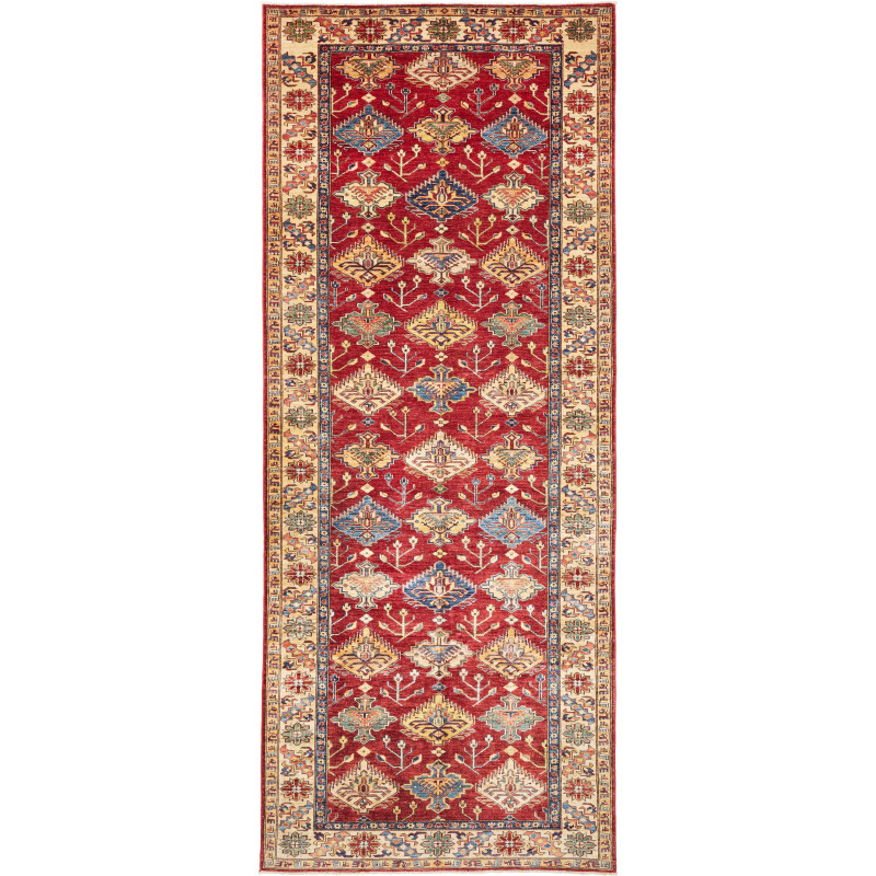 Tappeto Kazak Fine Pakistan Floreale Rosso Intenso Crema Azz