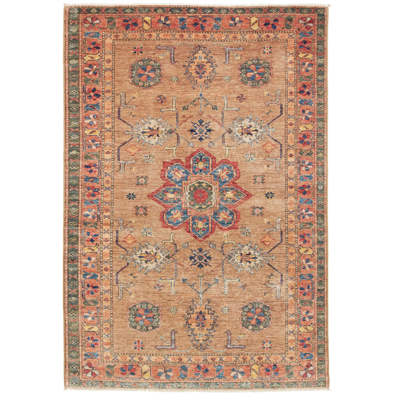 Tappeto Kazak Fine Pakistan Medaglione Marrone Terracotta Ro