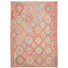 Tappeto Kilim Afghanistan Astratto Salmone Terracotta Azzurr