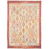 Tappeto Kilim Afghanistan Astratto Crema Arancione Rosso Pas