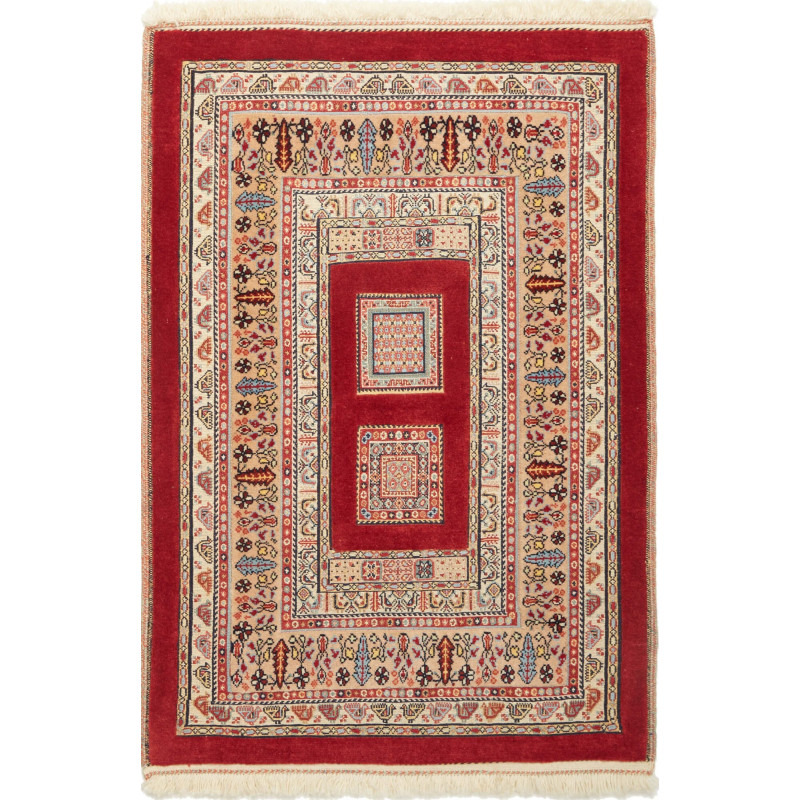 Tappeto Nimbaft Persia Geometrico Rosso Beige 80x116 Cm
