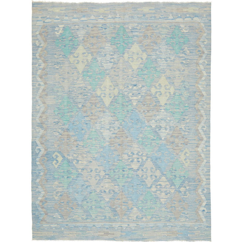 Tappeto Kilim Afghanistan Astratto Azzurro Pastello Beige Cr