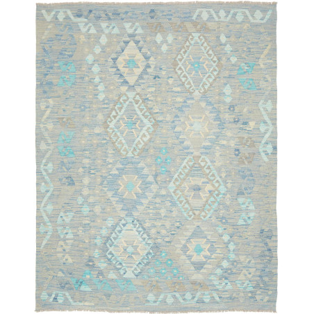 Tappeto Kilim Afghanistan Astratto Grigio Azzurro Turchese B