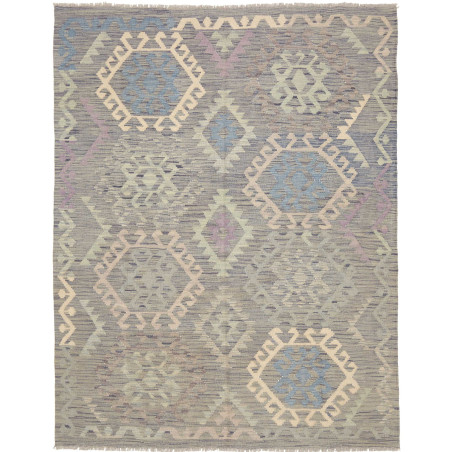 Tappeto Kilim Afghanistan Astratto Grigio Blu Celeste Lavand