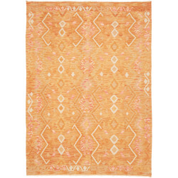 Tappeto Kilim Afghanistan Geometrico Arancio Caldo Crema Ros