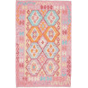 Tappeto Kilim Afghanistan Astratto Rosa Blu Cielo Arancione