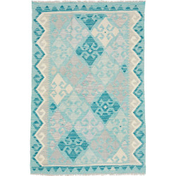 Tappeto Kilim Afghanistan Astratto Acquamarina Turchese Grig