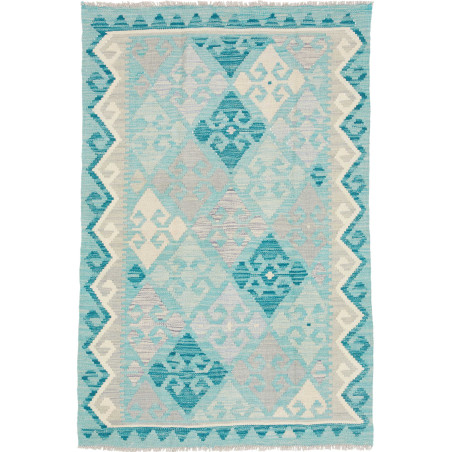 Tappeto Kilim Afghanistan Astratto Acquamarina Turchese Grig