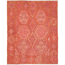 Tappeto Kilim Afghanistan Astratto Arancione Corallo Terraco