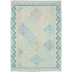 Tappeto Kilim Afghanistan Astratto Azzurro Chiaro Avorio Lav