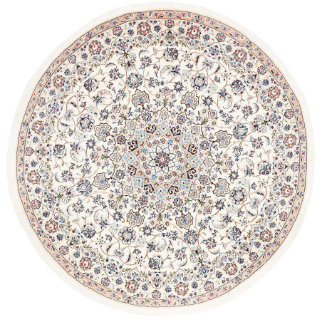 Nain 9la 200x200 Cm Nain 9la, Persia, Hand-carded Wool And