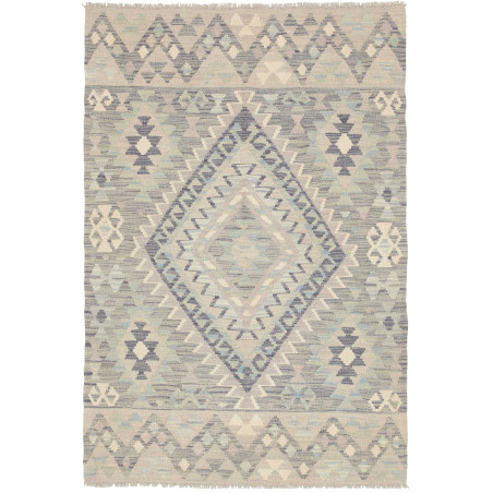 Tappeto Kilim Afghanistan Astratto Grigio Chiaro Azzurro Gri