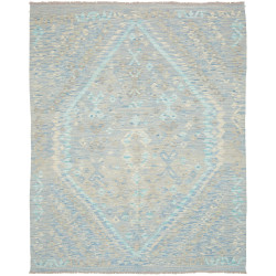 Tappeto Kilim Afghanistan Astratto Azzurro Chiaro Grigio Bei