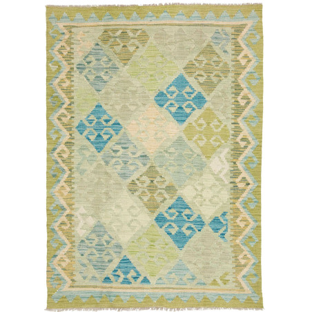 Tappeto Kilim Afghanistan Astratto Verde Chiaro Verde Oliva