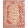 Tappeto Kilim Afghanistan Medaglione Rosso Terracotta Azzurr