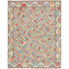 Tappeto Kilim Afghanistan Astratto Grigio Terra Multi Colore