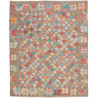 Tappeto Kilim Afghanistan Geometrico Grigio Tortora Rosa Cor