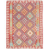 Tappeto Kilim Afghanistan Astratto Rosso Terracotta Azzurro