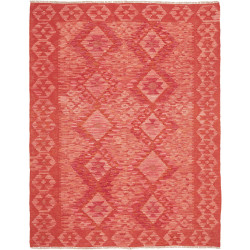 Tappeto Kilim Afghanistan Astratto Rosso Corallo Arancione 1