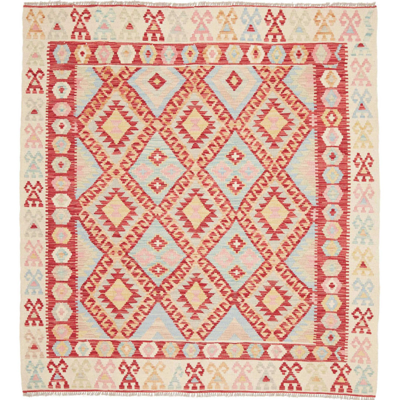 Tappeto Kilim Afghanistan Astratto Crema 167x179 Cm