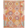 Tappeto Kilim Afghanistan Astratto Arancione Rosso Azzurro G