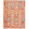 Tappeto Kilim Afghanistan Astratto Arancione Corallo Blu Azz