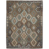 Tappeto Kilim Afghanistan Geometrico Grigio Antracite Marron