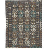 Tappeto Kilim Afghanistan Astratto Grigio Antracite Beige Cr