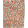 Tappeto Kilim Afghanistan Geometrico Grigio Terra Multicolor