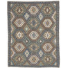 Tappeto Kilim Afghanistan Astratto Marrone Grigio Blu Verde