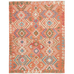 Tappeto Kilim Afghanistan Astratto Arancione Corallo Blu Ros