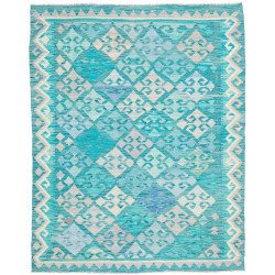 Tappeto Kilim Afghanistan Astratto Verde Acqua Turchese Cele