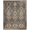 Tappeto Kilim Afghanistan Astratto Grigio Antracite Petrolio