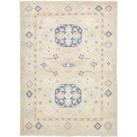 Tappeto Kazak Afghanistan Astratto Beige Crema Bluette Pesca