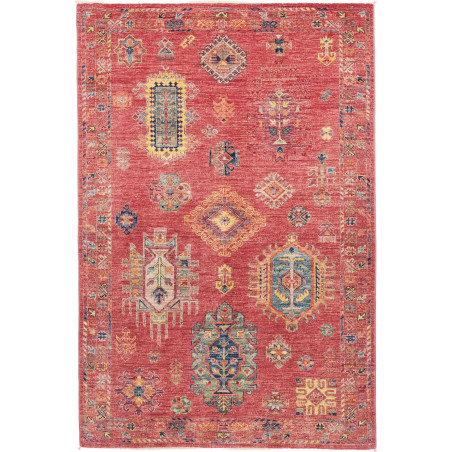Tappeto Tribal Pakistan Astratto Rosso 119x177 Cm