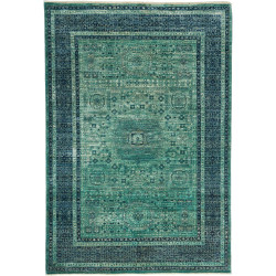 Tappeto Mamlouk Pakistan Geometrico Verde Acqua Blu Notte 12