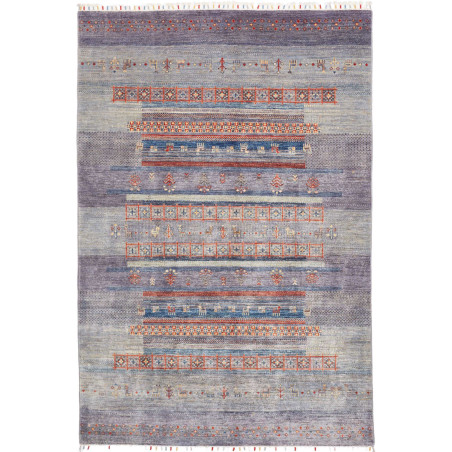Tappeto Siva Pakistan Astratto Blu Grigio Lavanda Terracotta