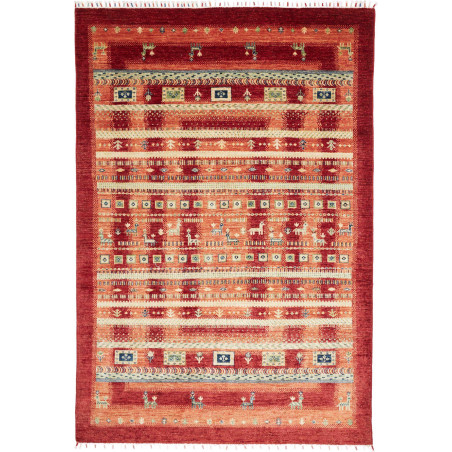 Tappeto Siva Pakistan Astratto Rosso Terracotta Arancio Marr