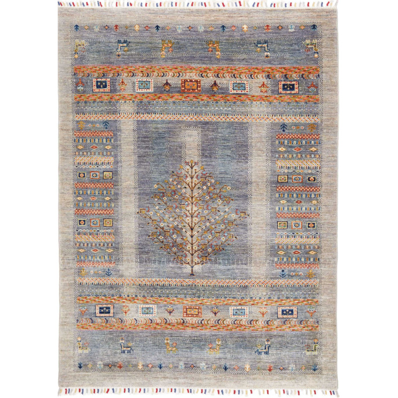 Tappeto Siva Pakistan Astratto Blu Grigio Beige Terracotta O