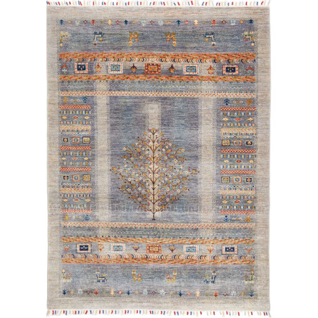 Tappeto Siva Pakistan Astratto Blu Grigio Beige Terracotta O