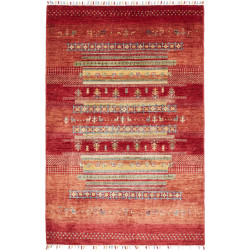 Tappeto Siva Pakistan Astratto Rosso Arancio Terracotta Gial